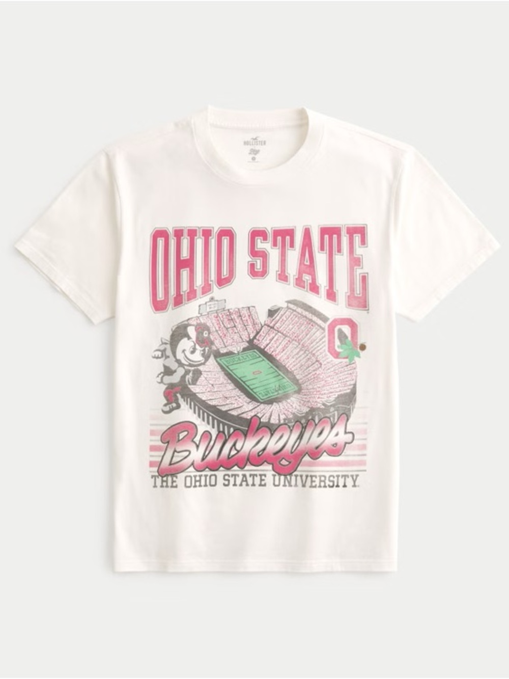 Ohio State Buckeyes Graphic Tee - White w Red  guc, sz Xs